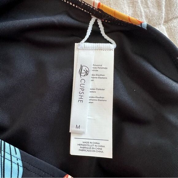 Cupshe Black and Orange Bikini Bold Floral Design - Picture 12 of 12